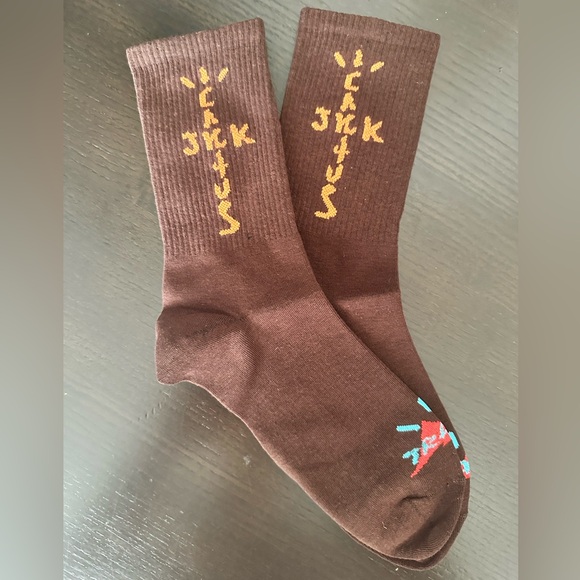 🌵🌵 CACTUS JACK Travis Scott Socks • Brown • Size Large • Brand New - Picture 1 of 3